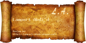 Lampert Abád névjegykártya